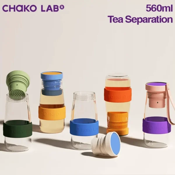 Milk cup glass & tea water separation cup 640ml - CHAKO LAB