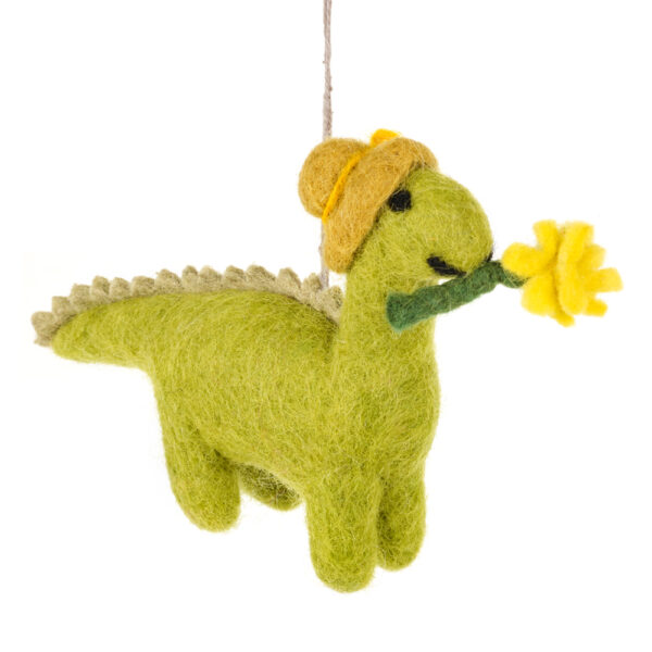 Handmade Felt Daphne Dinosaur Hanging Decoration