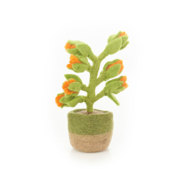 Handmade Felt Happy Houseplants Artificial Plant Cactus Decoration (Orange Bloom)