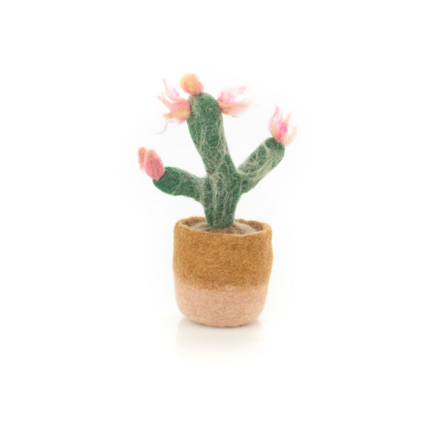 Handmade Felt Happy Houseplants Artificial Plant Cactus Decoration (Pink Cactus)