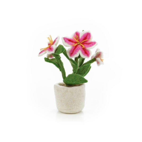 Handmade Felt Luscious Lily Pot Decoration