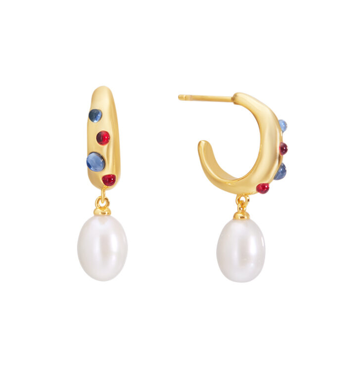 Johannes Baroque Pearl Semi Hoop Earrings