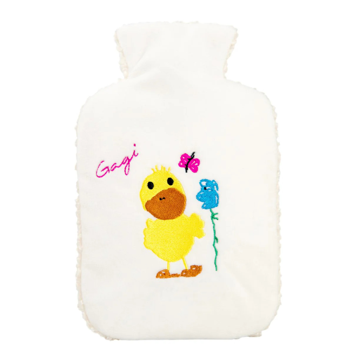 ECO HOT WATER BOTTLE COMFORT WITH COVER, PLUSH - CREAM GAGI