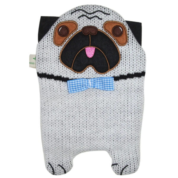 ECO HOT WATER BOTTLE COMFORT WITH COVER, PUG DOG