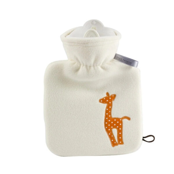 HOT WATER BOTTLE CLASSIC WITH COVER, FLEECE - WHITE GIRAFFE