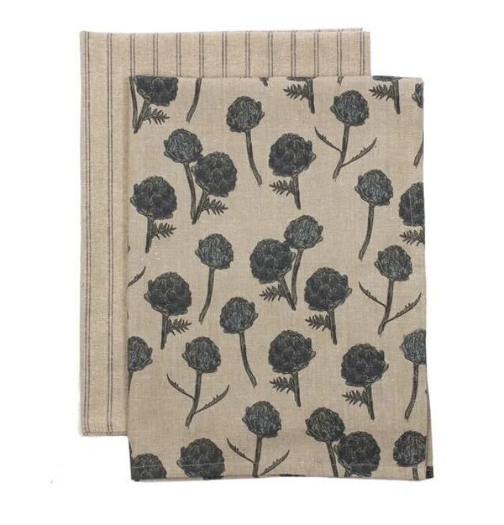 Artichoke Tea Towel Pack 2 - Dark Slate