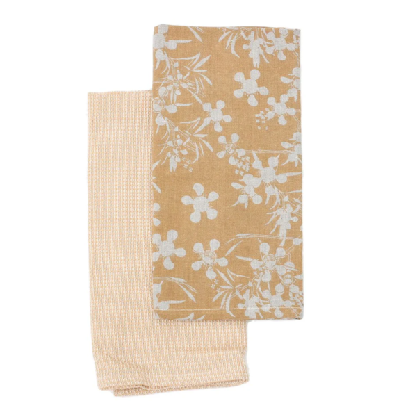 Myrtle Tea Towel Pack 2 - Honey